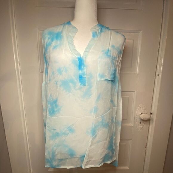 NWTs Gypsy 05 Cloudy Blue Sky Sheer Sleeveless Top Size Small - Picture 1 of 3
